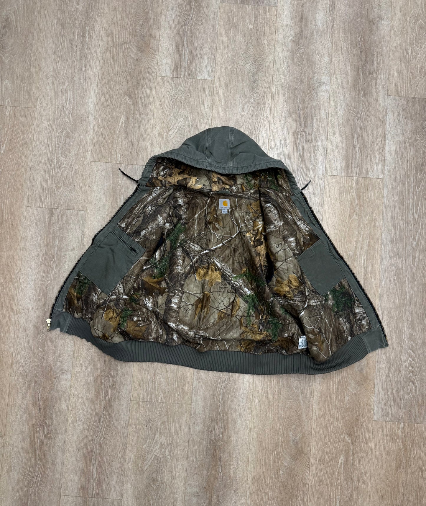 Faded Realtree Lined Olive Green Carhartt Active Jacket - 2XL