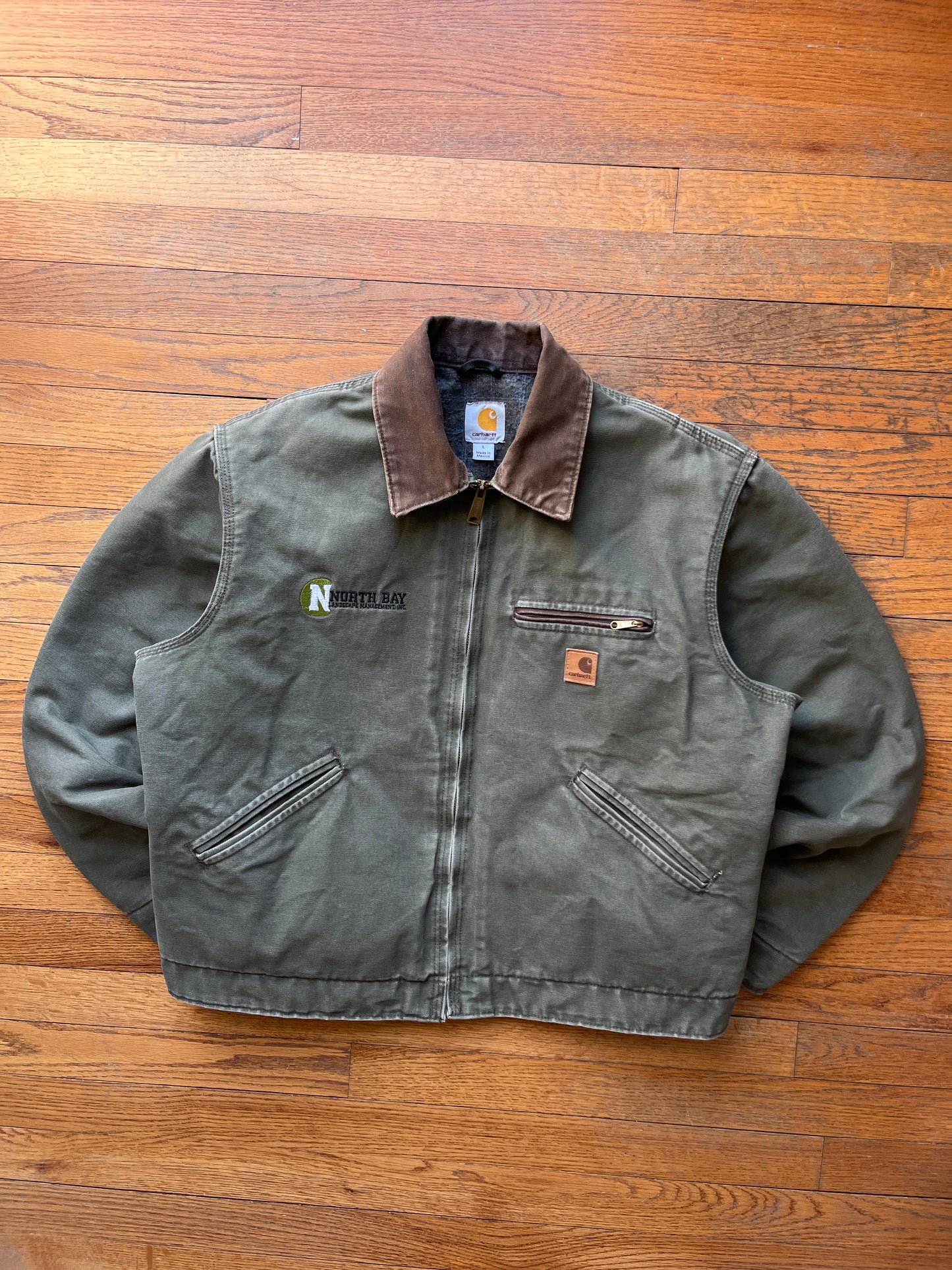 Faded Army Green Carhartt Detroit Jacket - Boxy Medium