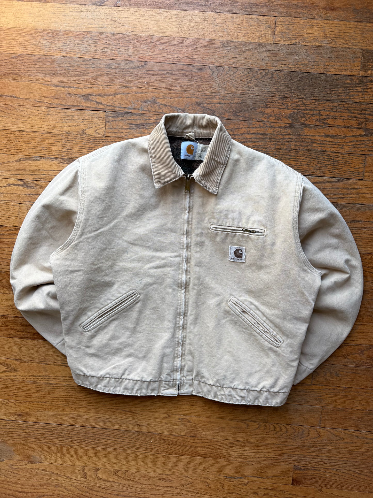 Faded Cream Carhartt Detroit Jacket - Boxy M-L