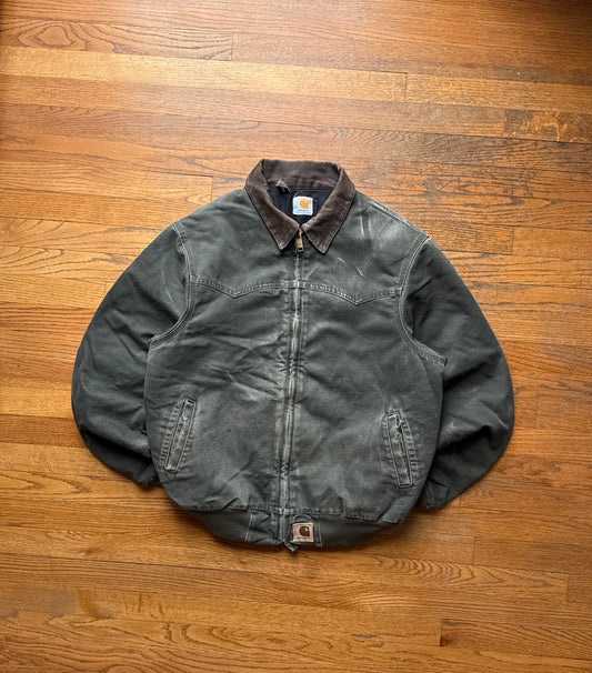 Faded Olive Green Carhartt Santa Fe Jacket - Large