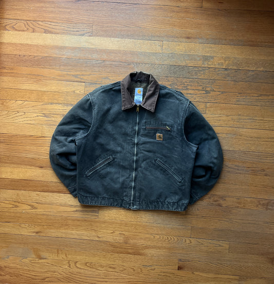 Faded Black Carhartt Detroit Jacket - Boxy M-L