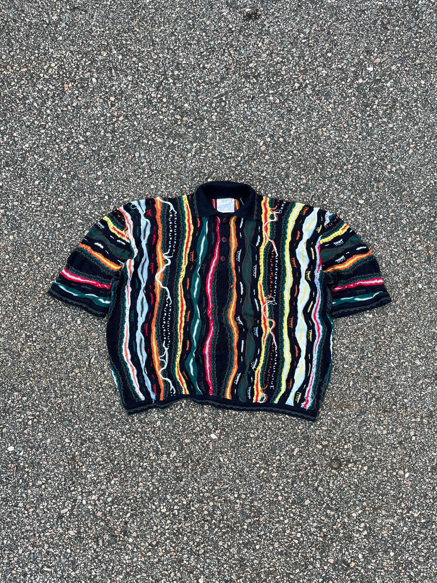 ヴィンテージ Coogi 3D ニット コットン ボタンアップ シャツ - Boxy ML