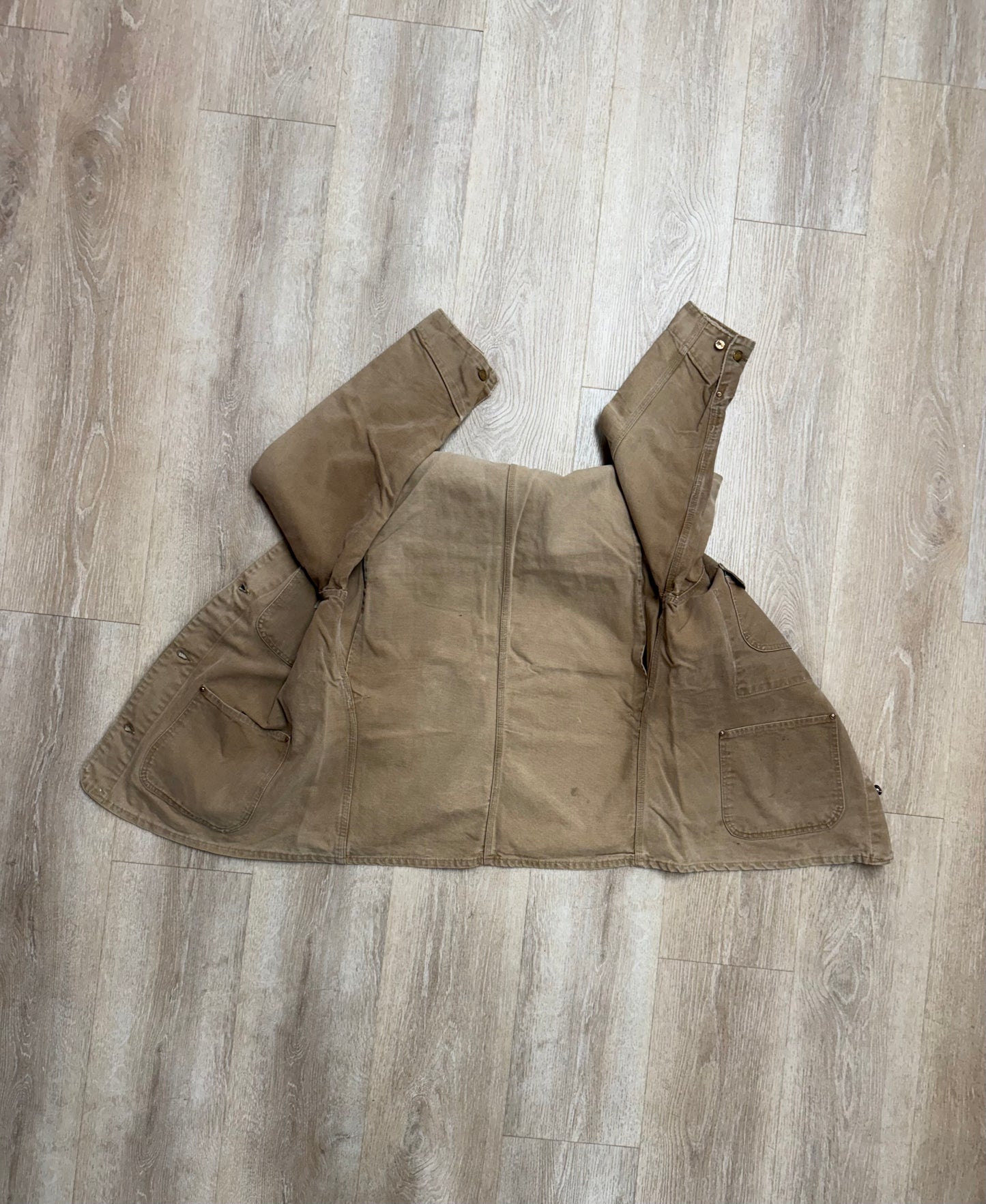 Faded Brown Unlined Carhartt Chore Jacket - Large