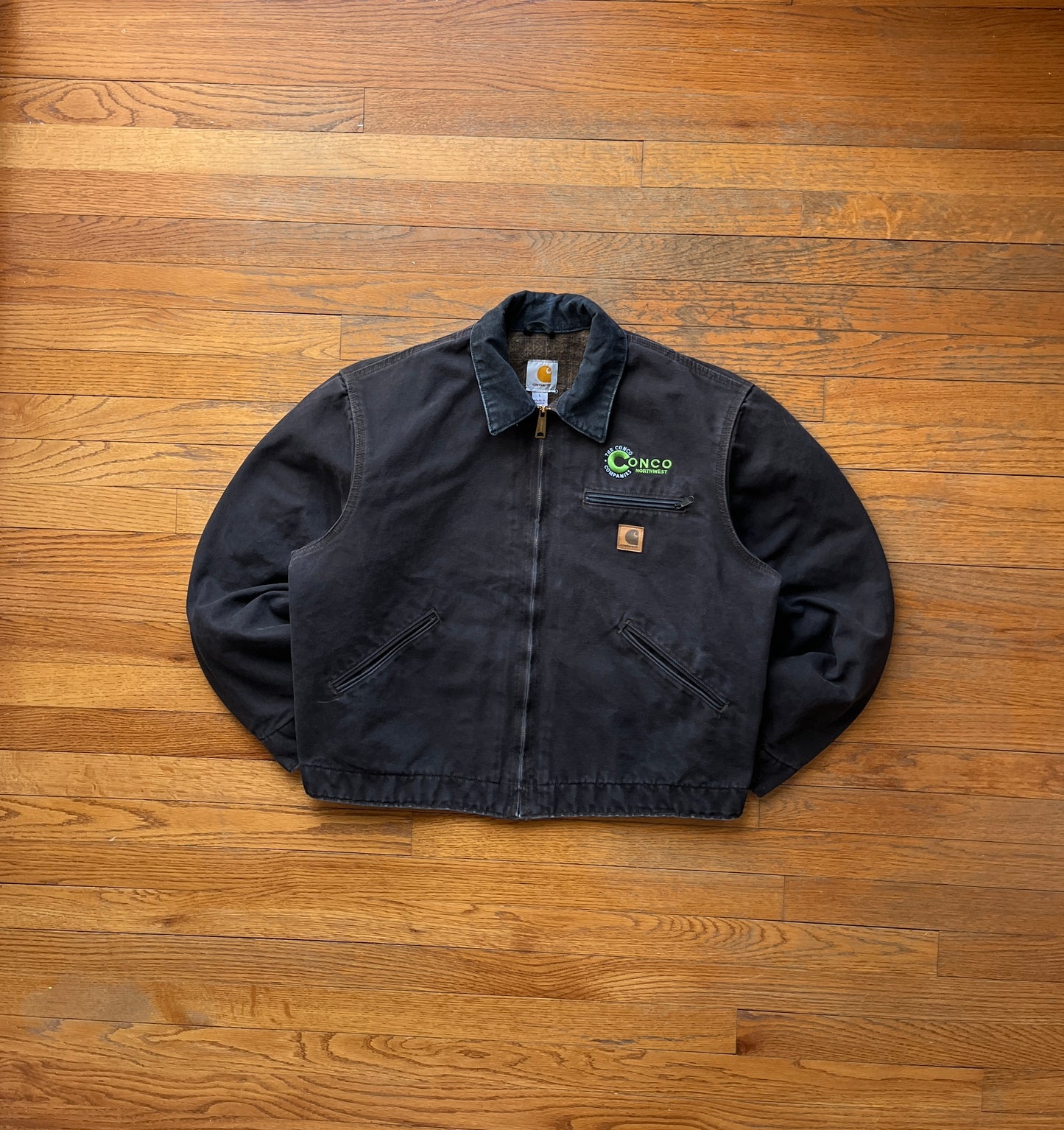 Faded Dark Brown Carhartt Detroit Jacket - Boxy Medium