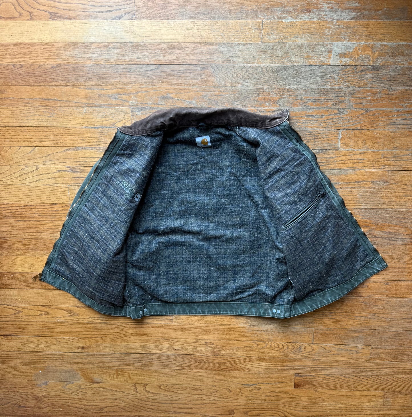 Faded Olive Green Carhartt Detroit Jacket - Large