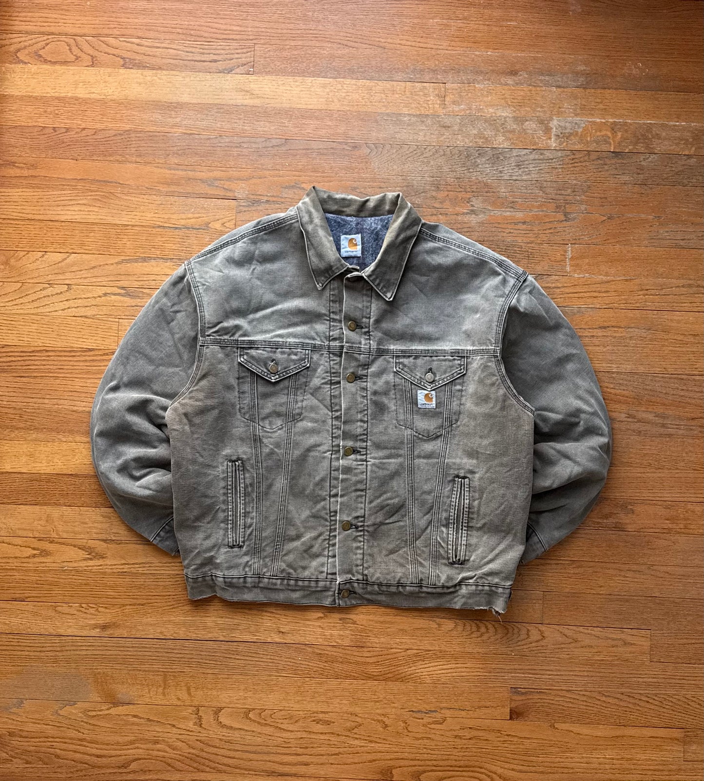 Faded Chestnut Brown Carhartt Trucker Jacket - XL