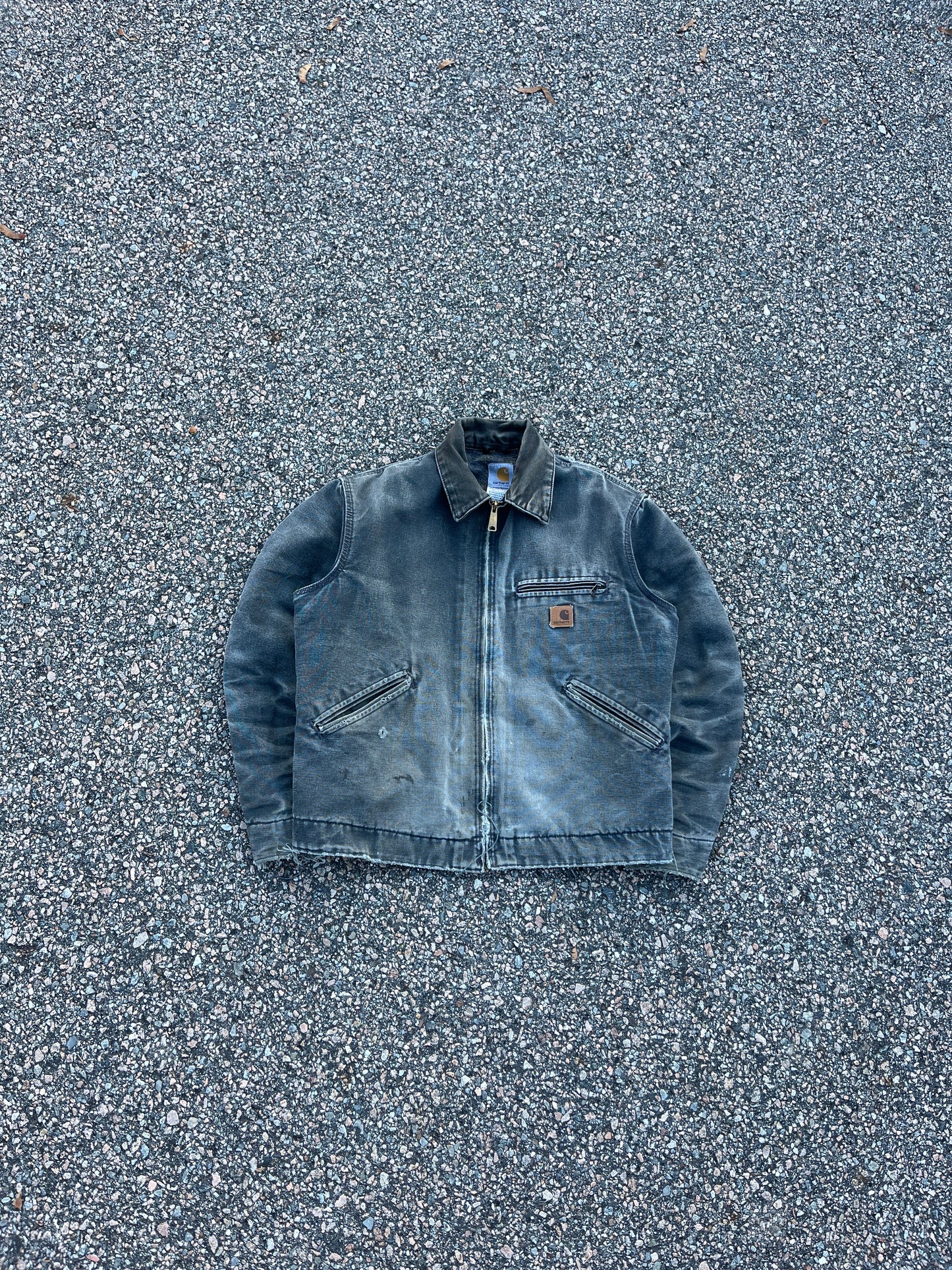 褪色汽油蓝色 Carhartt 底特律夹克 - 中号