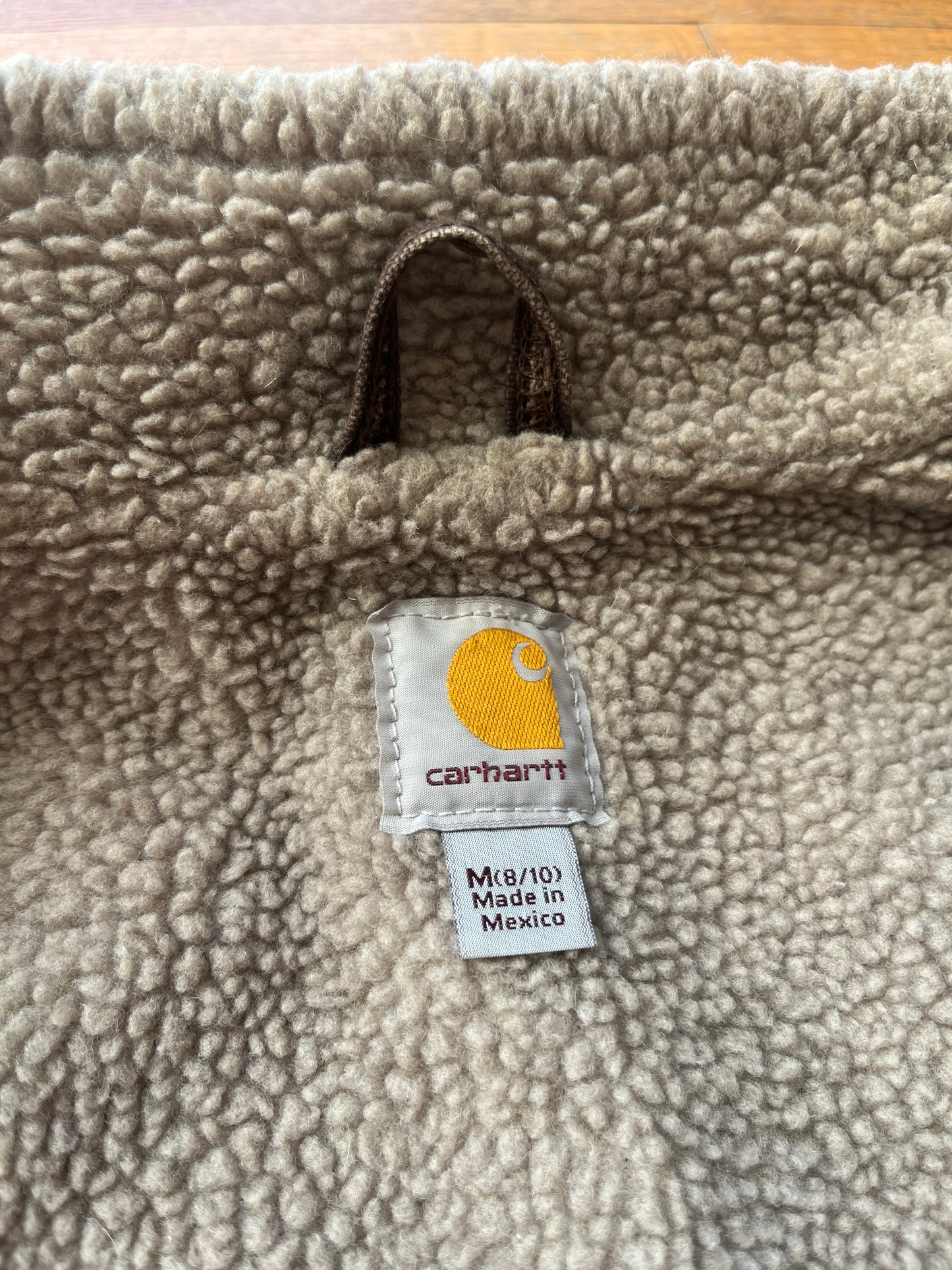 褪色深棕色 Carhartt Sherpa 衬里背心 - 小码