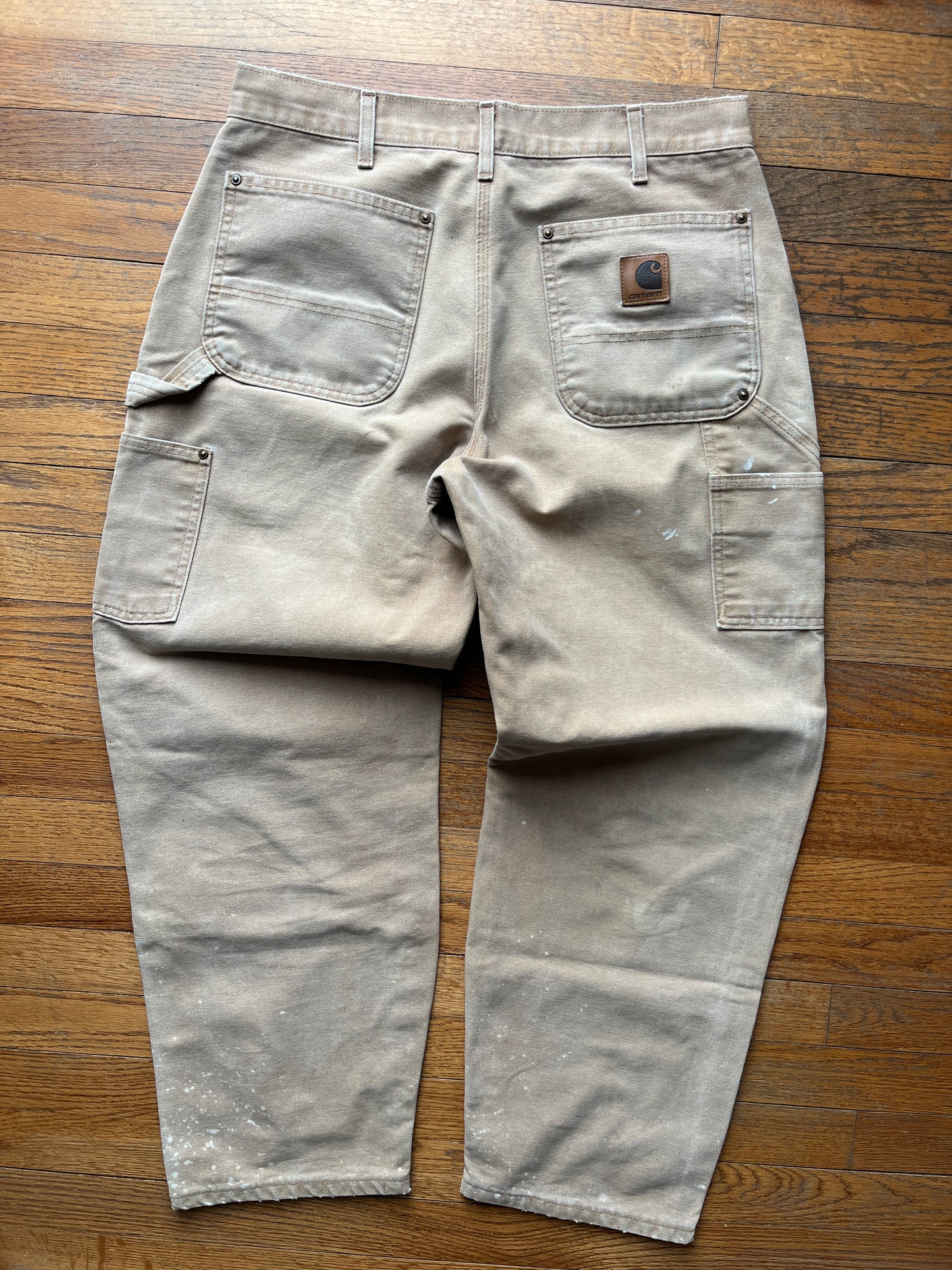 Faded Brown Carhartt Double Knee Pants - 32 x 28