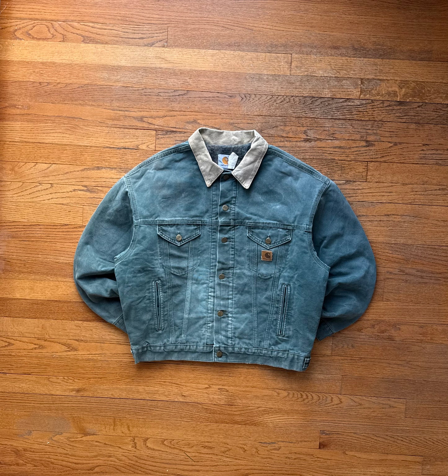Faded Hunter Green Carhartt Trucker Jacket - Boxy Medium