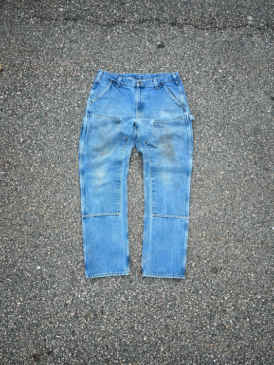 Faded Denim Carhartt Double Knee Pants - 36 x 33.5