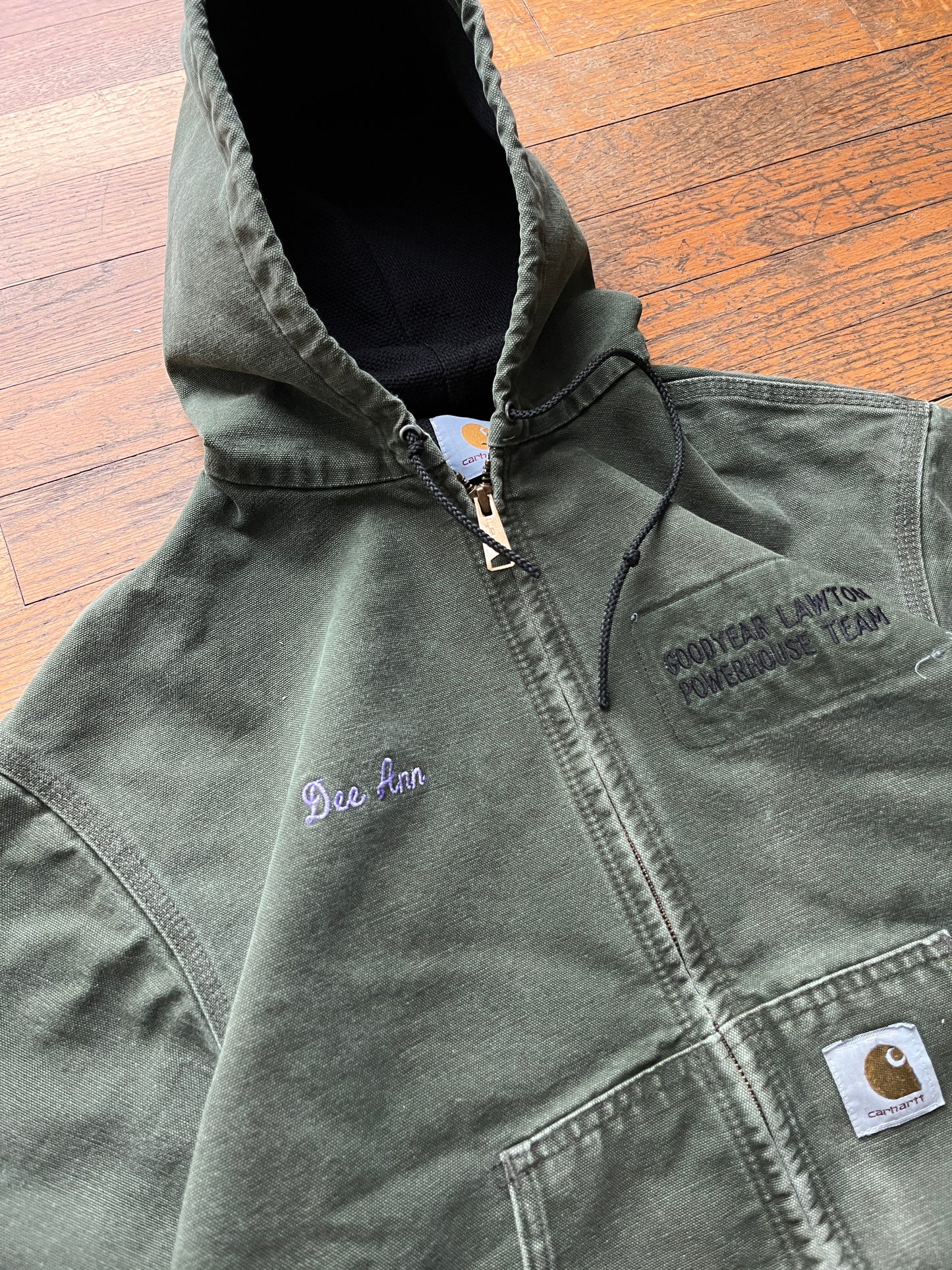 Faded Olive Green Carhartt Active Jacket - Medium