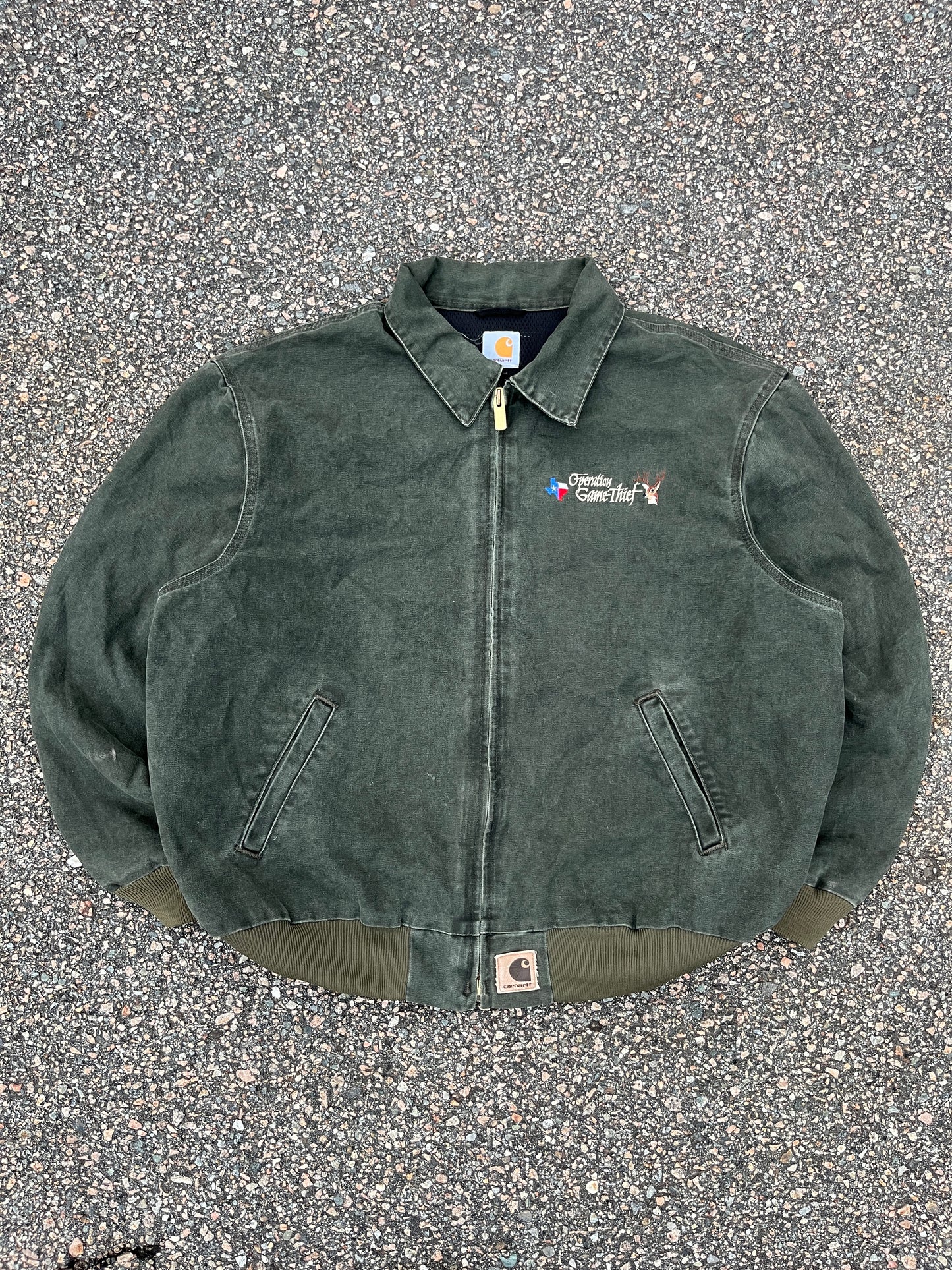 Lightweight Faded Olive Green Carhartt Santa Fe Jacket - Boxy XL