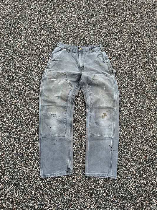 Faded Cement Grey Carhartt Double Knee Pants - 30 x 30.5