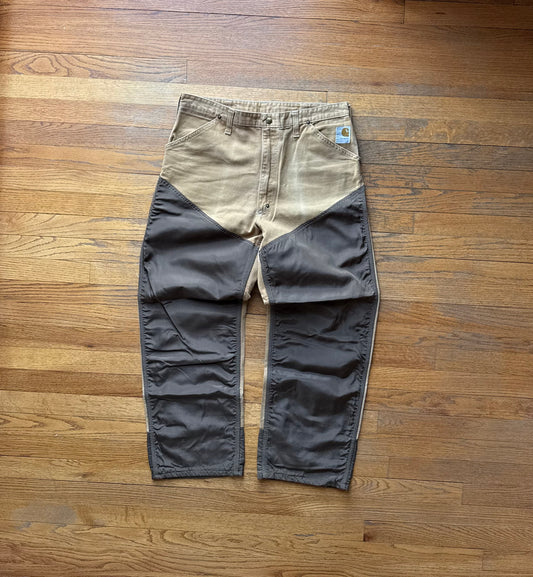 80’s Faded Brown Carhartt Hunting Pants - 34 x 28