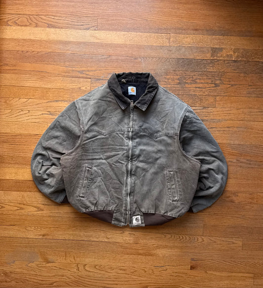 Faded Chestnut Brown Carhartt Santa Fe Jacket - Boxy XL