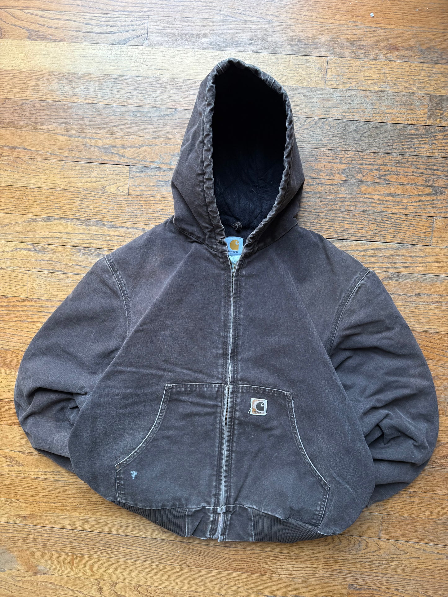 Faded Dark Brown Carhartt Active Jacket - Large