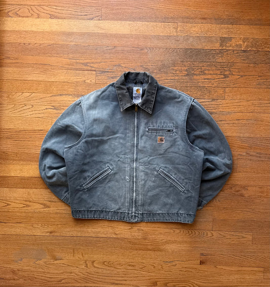 Faded Petrol Blue Carhartt Detroit Jacket - XL