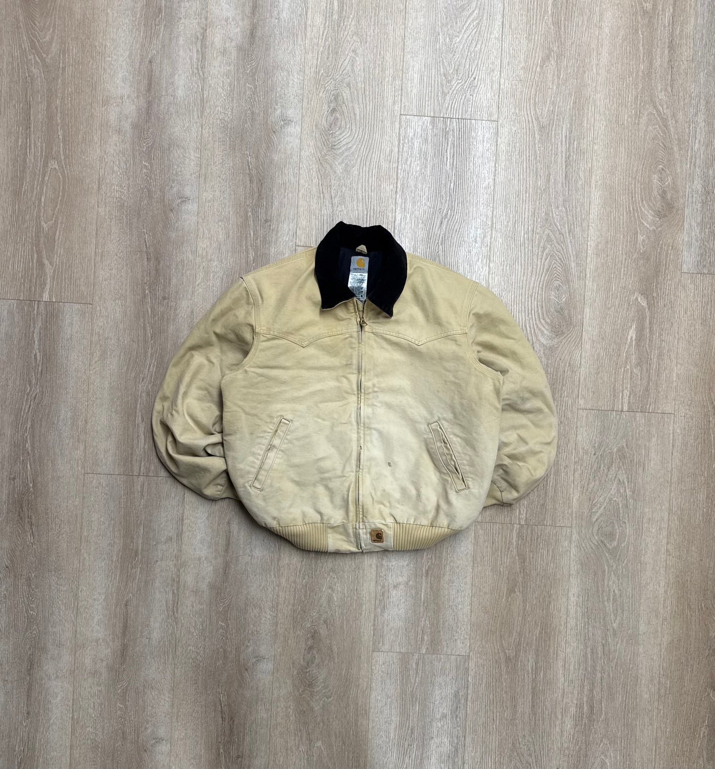Faded Beige Carhartt Santa Fe Jacket - Large