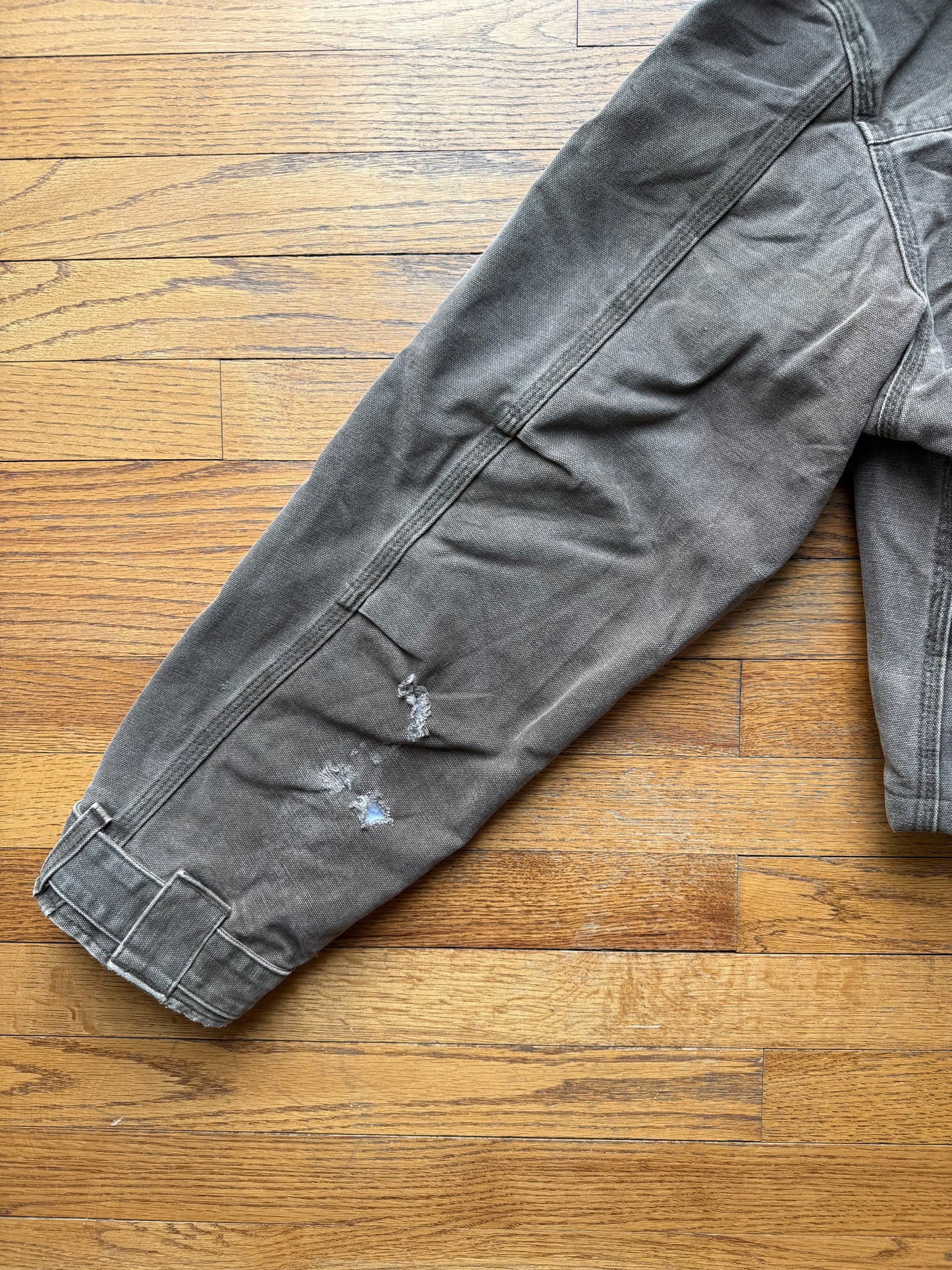 Faded Chestnut Brown Cropped Carhartt Chore Jacket - Medium