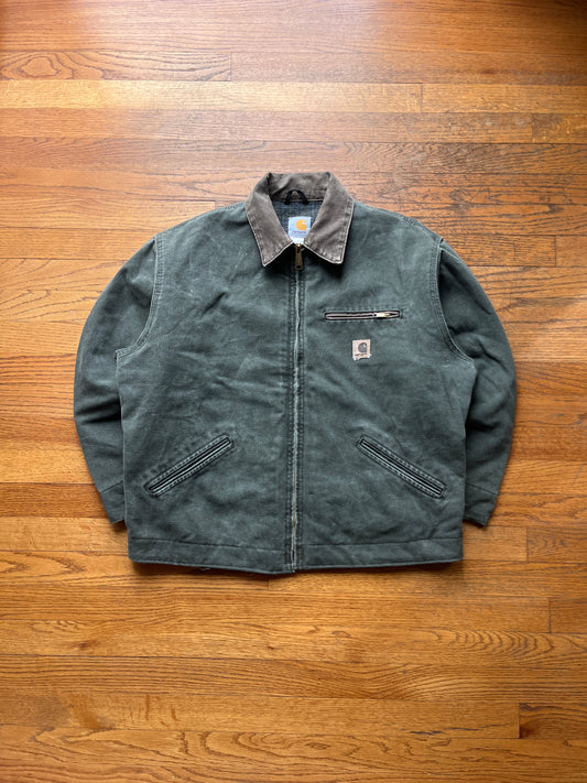 Faded Olive Green Carhartt Detroit Jacket - Large