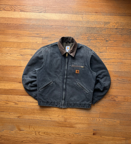 褪色黑色 Carhartt 底特律夹克 - 中号