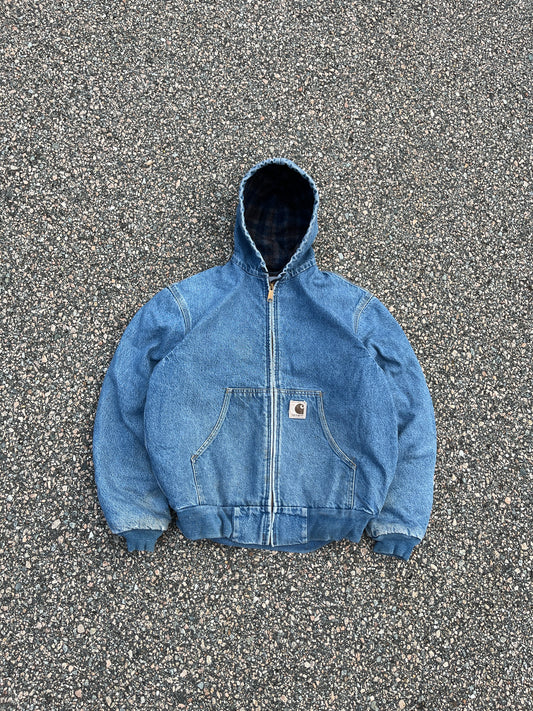 褪色牛仔布 Carhartt 运动夹克 - 中号