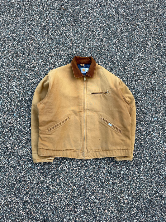 80 年代褪色棕褐色 Carhartt 底特律夹克 - 宽松大码