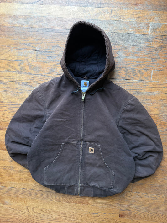 Faded Dark Brown Carhartt Active Jacket - Medium