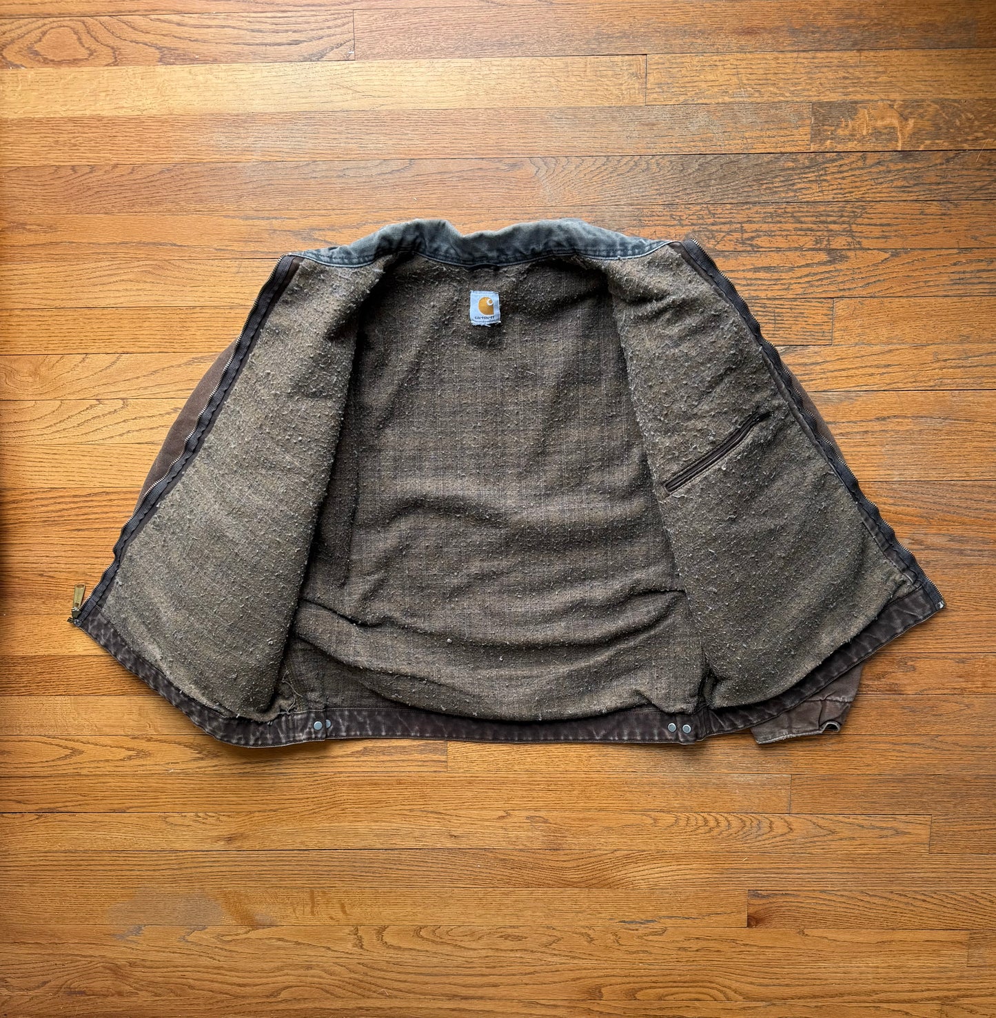 Faded Dark Brown Carhartt Detroit Jacket - XL