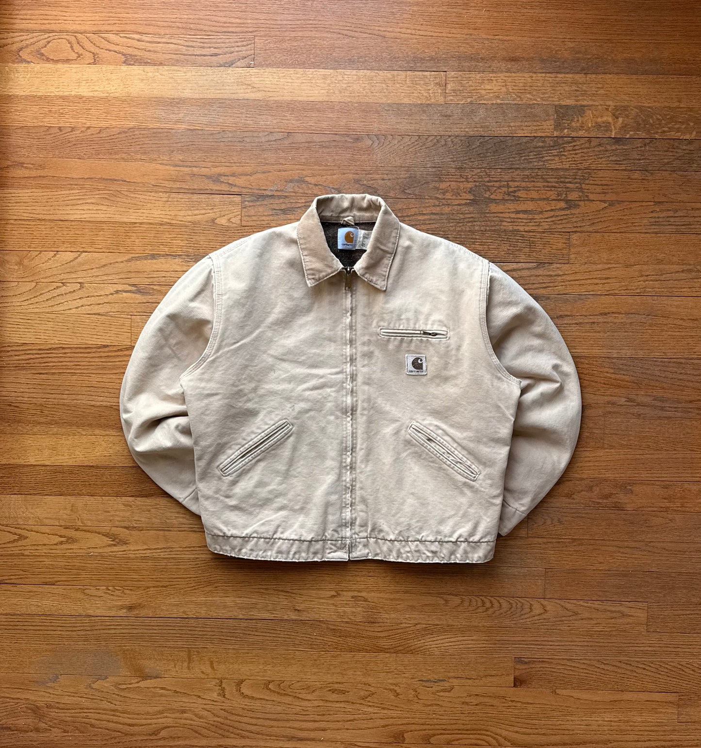 Faded Cream Carhartt Detroit Jacket - Boxy M-L