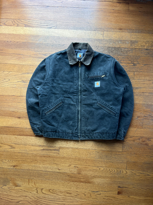 Faded Black Carhartt Detroit Jacket - Boxy M-L