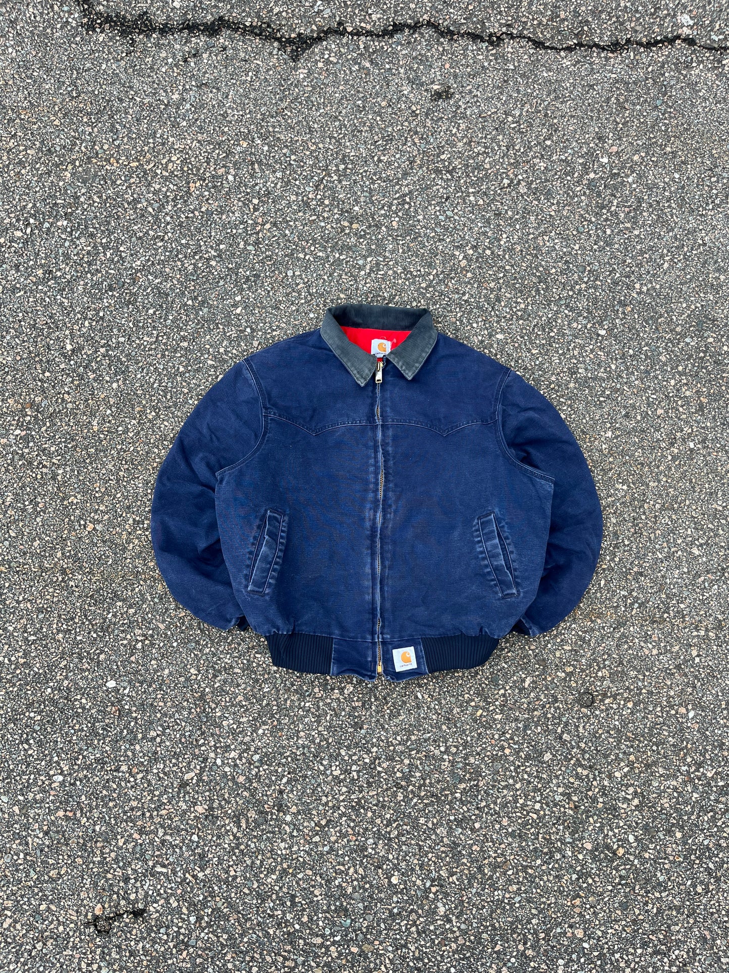 Faded Navy Blue Carhartt Santa Fe Jacket - Large