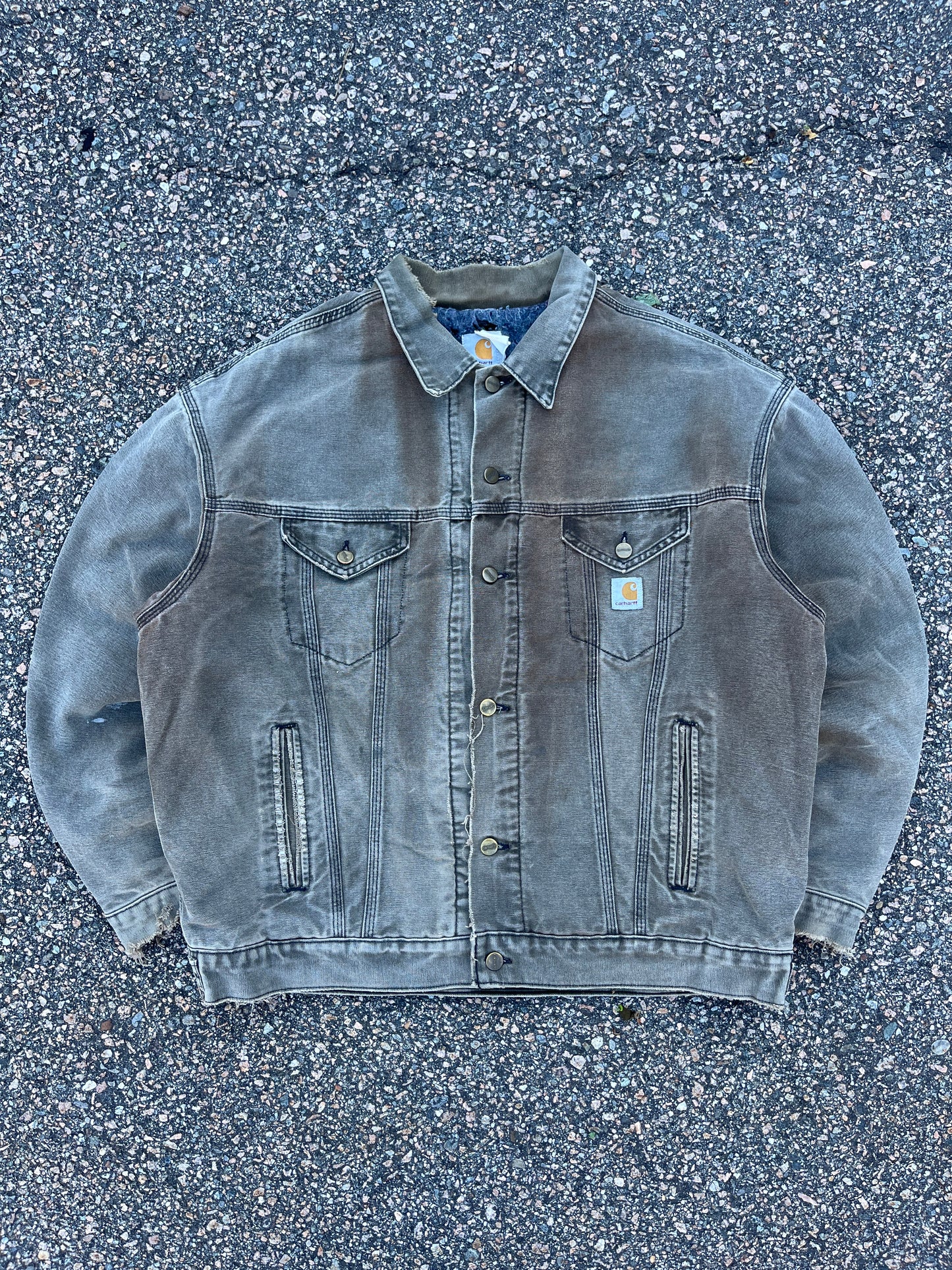 Faded Chestnut Brown Carhartt Trucker Jacket - XL