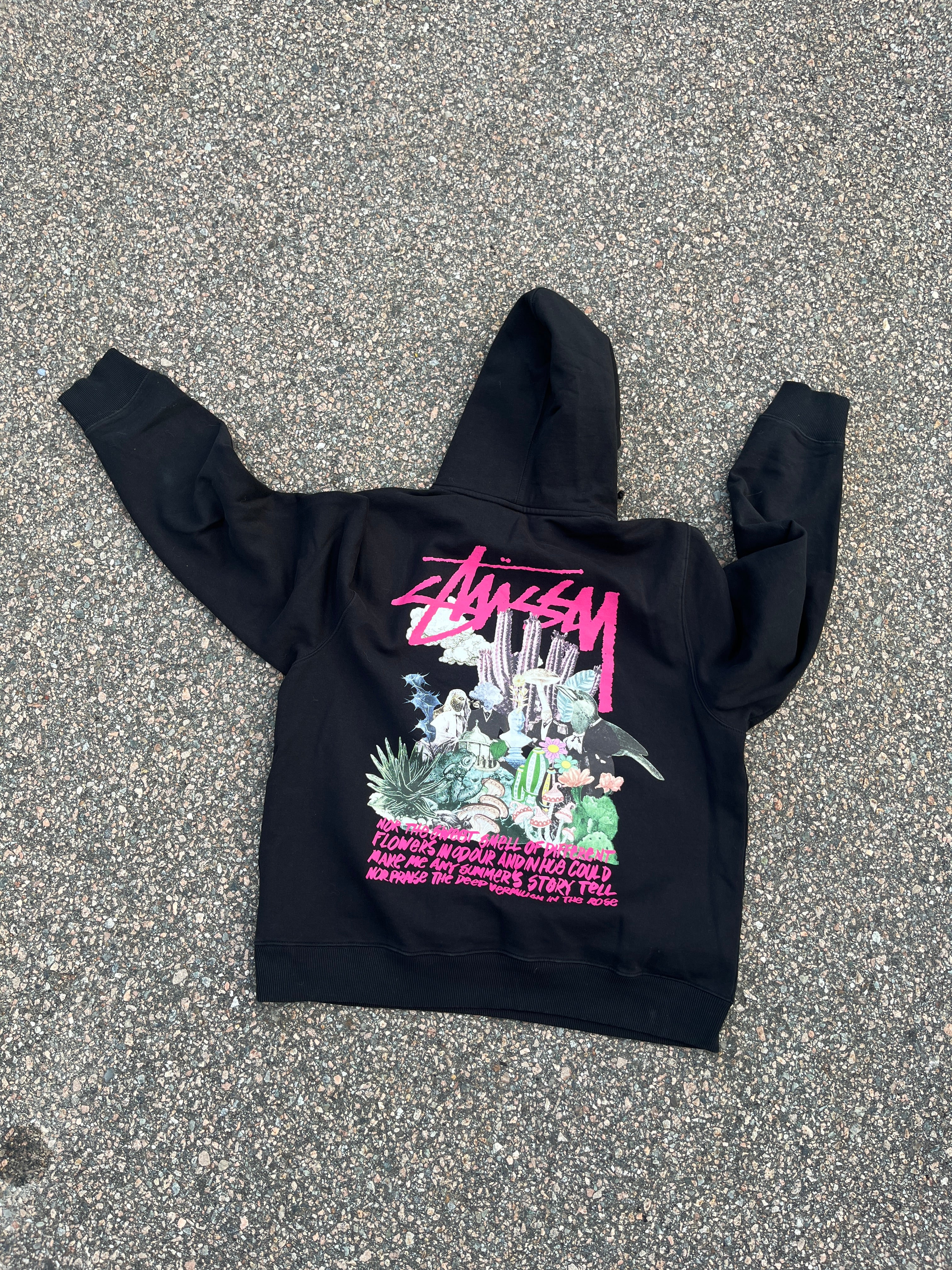 Rare Black Stussy Psychedelic Hoodie - XL