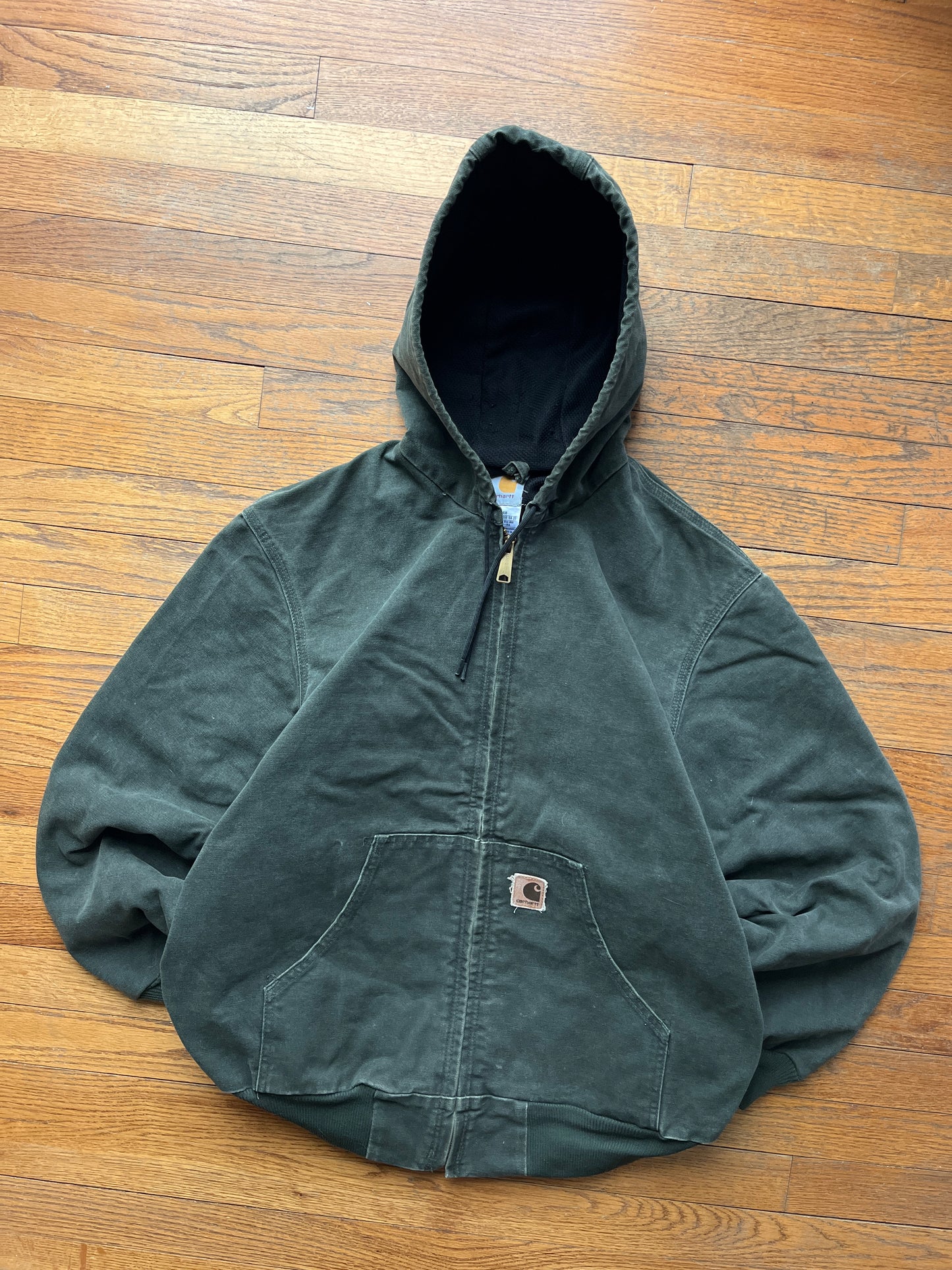 褪色橄榄绿色 Carhartt 运动夹克 - 中号