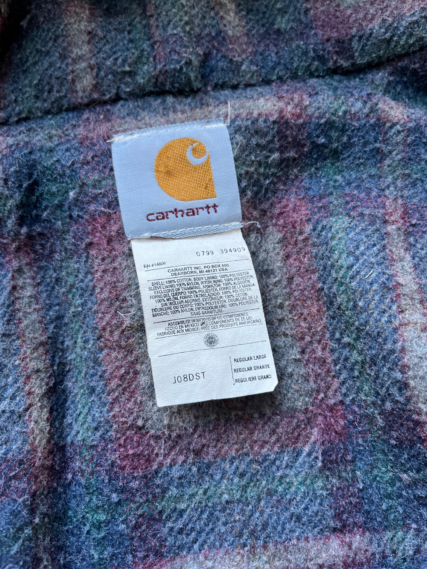 褪色牛仔布 Carhartt 运动夹克 - 大号