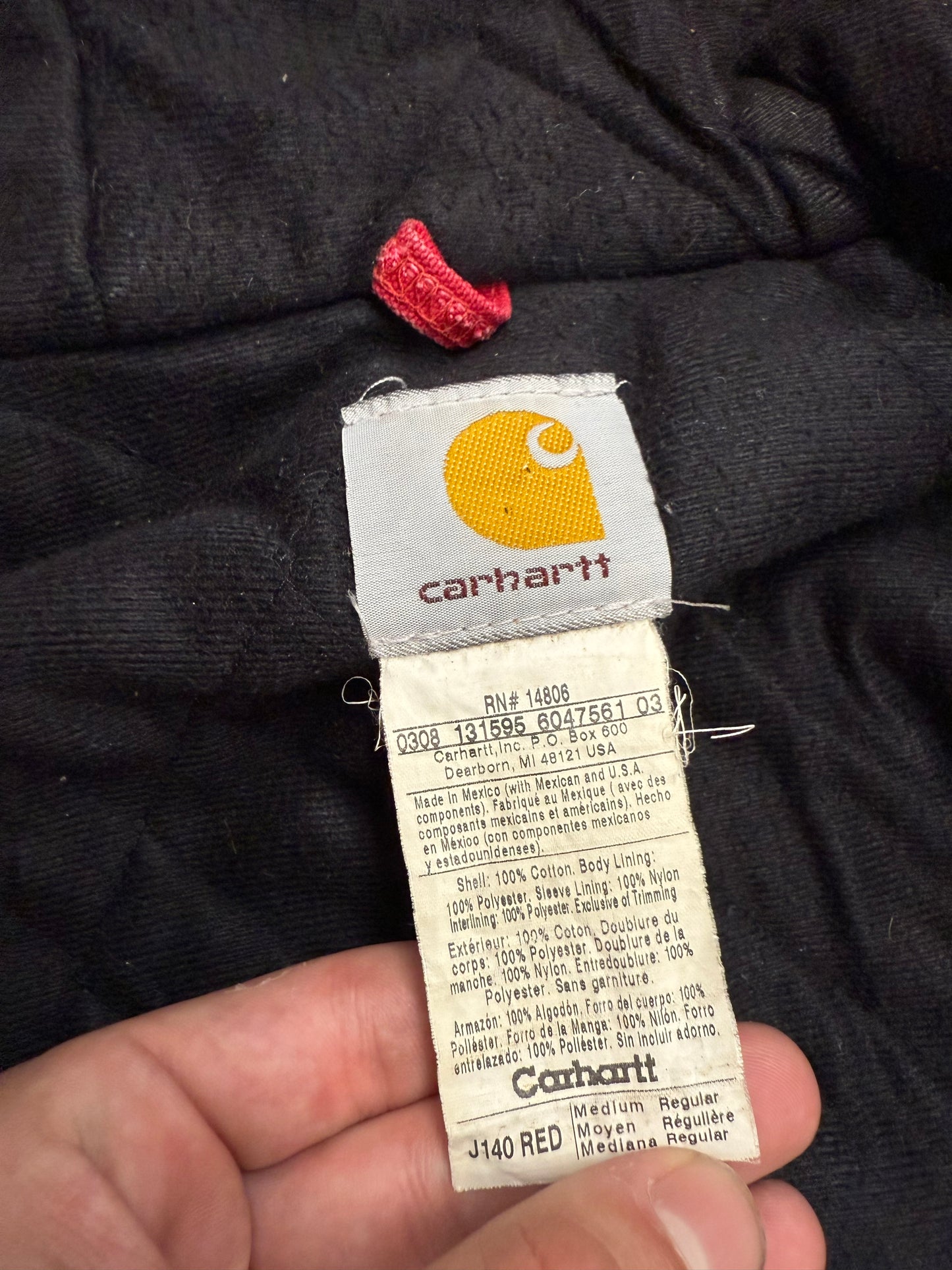 Faded Strawberry Red Carhartt Active Jacket - Medium
