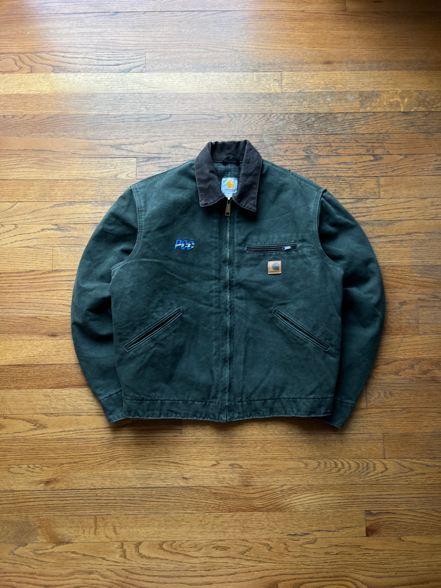 褪色橄榄绿色 Carhartt 底特律夹克 - 中号