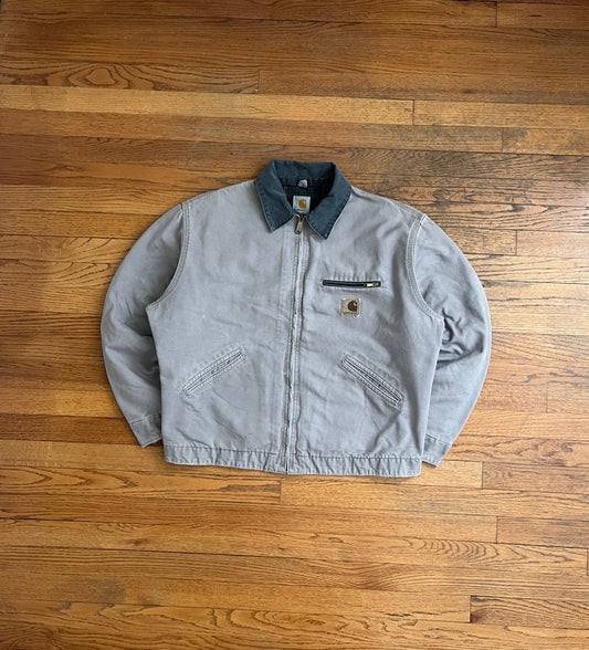 褪色水泥灰色 Carhartt 底特律夹克 - 宽松大码