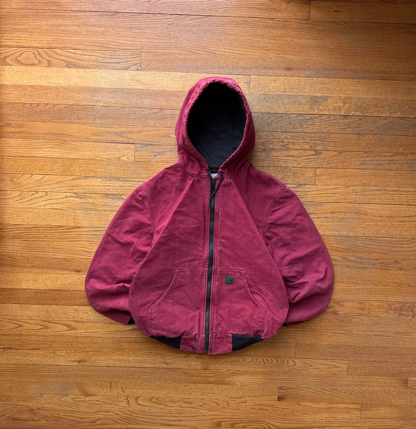 Faded Dark Red Carhartt Active Jacket - Medium