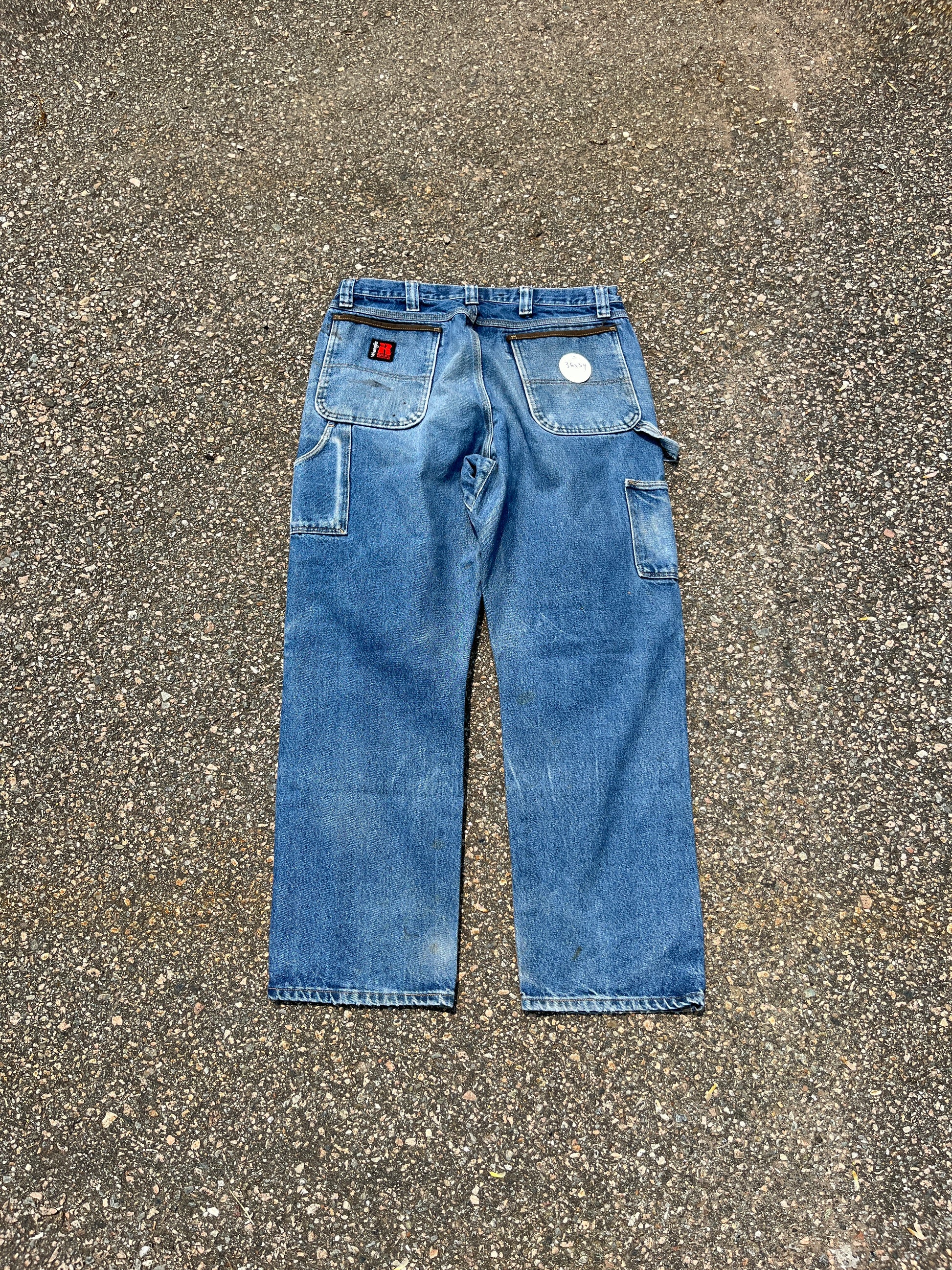 Faded Denim Carhartt Style Double Knee Pants - 34 x 30