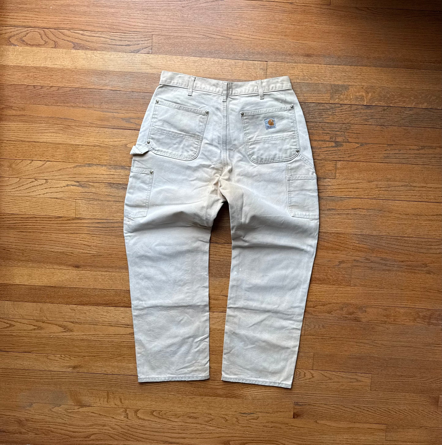 Faded Brown Carhartt Double Knee Pants - 32 x 28.5