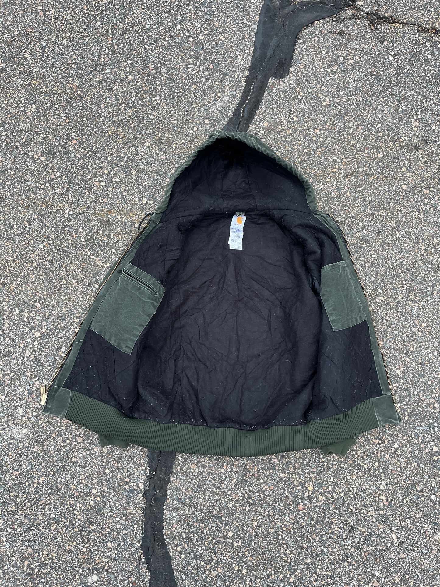 褪色橄榄绿色 Carhartt 运动夹克 - 中号