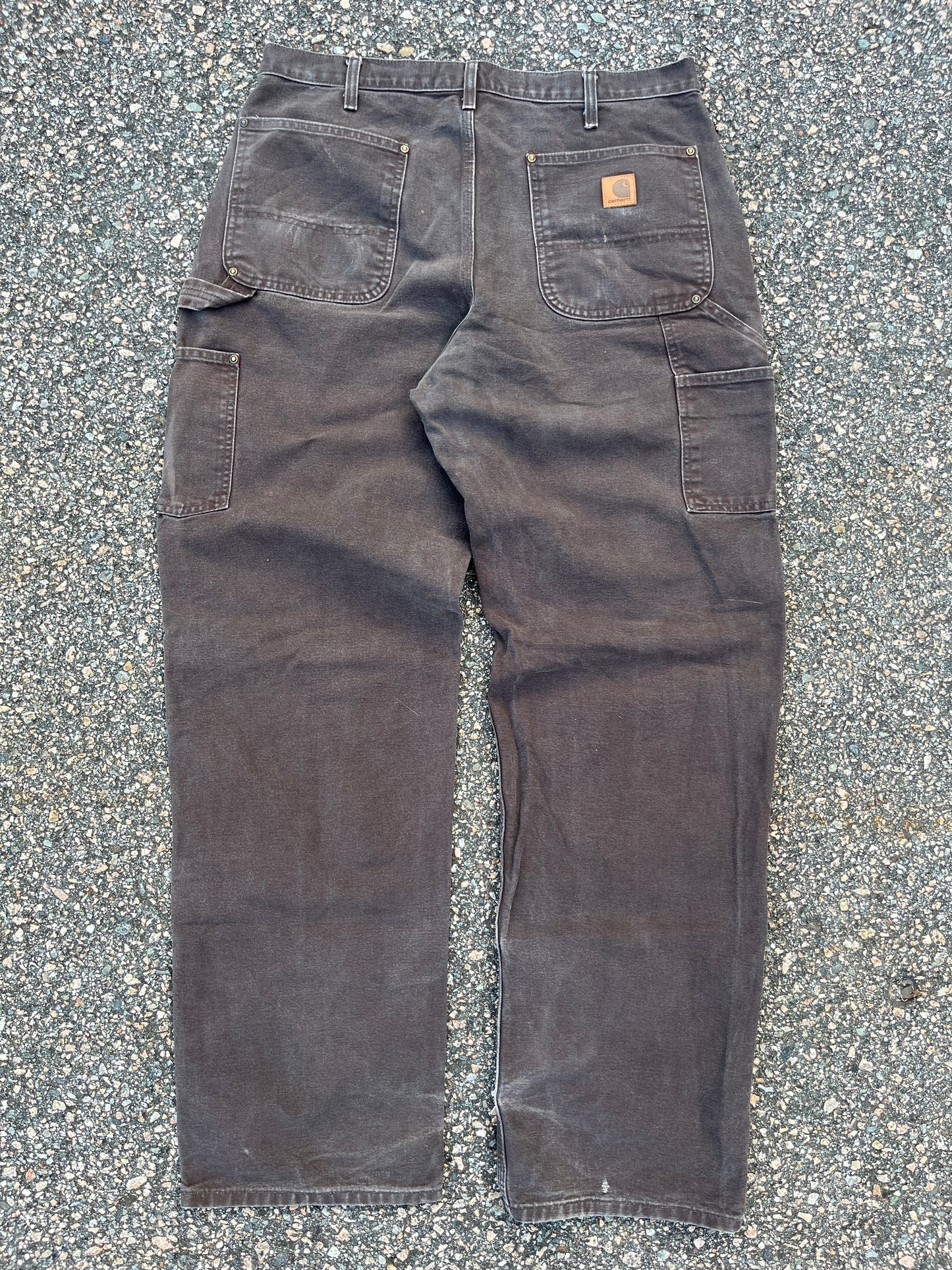 Faded Brown Carhartt Double Knee Pants - 34 x 32.5