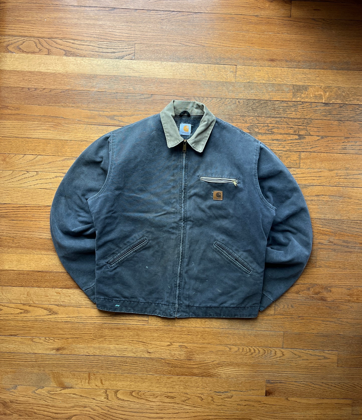 Faded Petrol Blue Carhartt Detroit Jacket - Large Tall