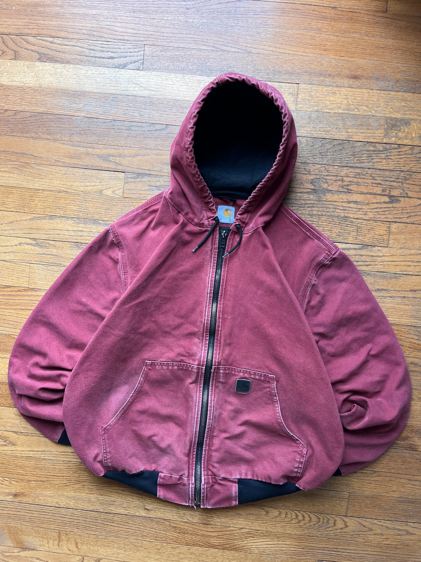 Faded Dark Red Carhartt Active Jacket - XL