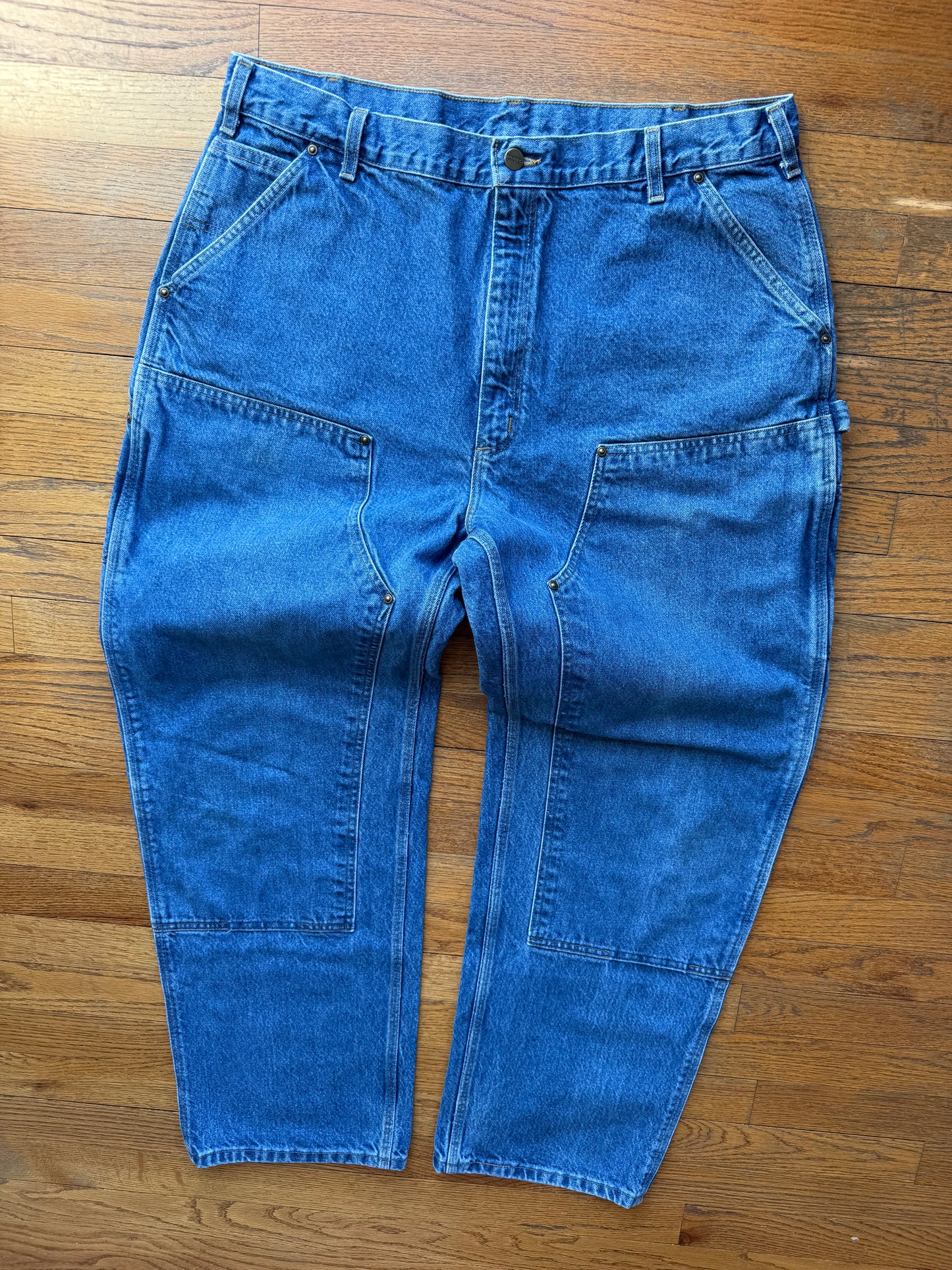 Faded Denim Carhartt Double Knee Pants - 38 x 31.5