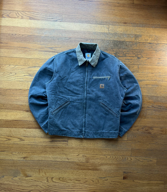 褪色汽油蓝色 Carhartt 底特律夹克 - 中号