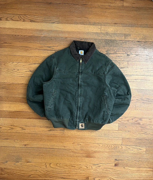 褪色橄榄绿色 Carhartt Santa Fe 夹克 - 中号